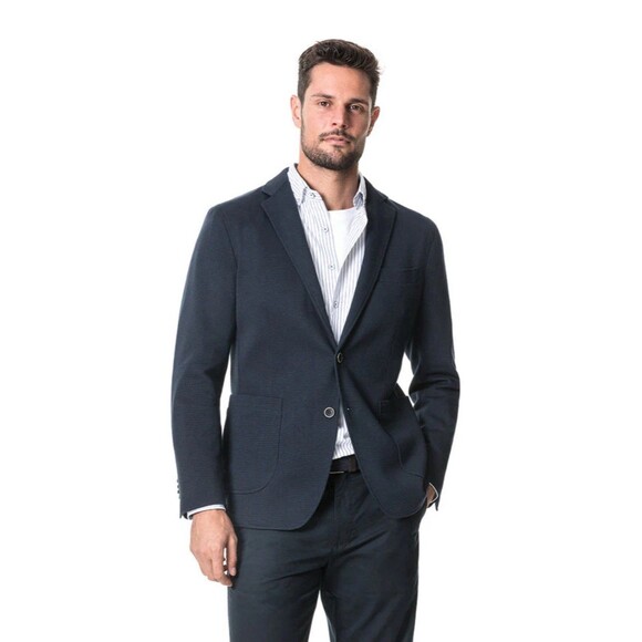 Rodd & Gunn Savill Bay Blazer Mens 2XL Blue Navy Sport Fit Italian Woven Jacket - Picture 2 of 16